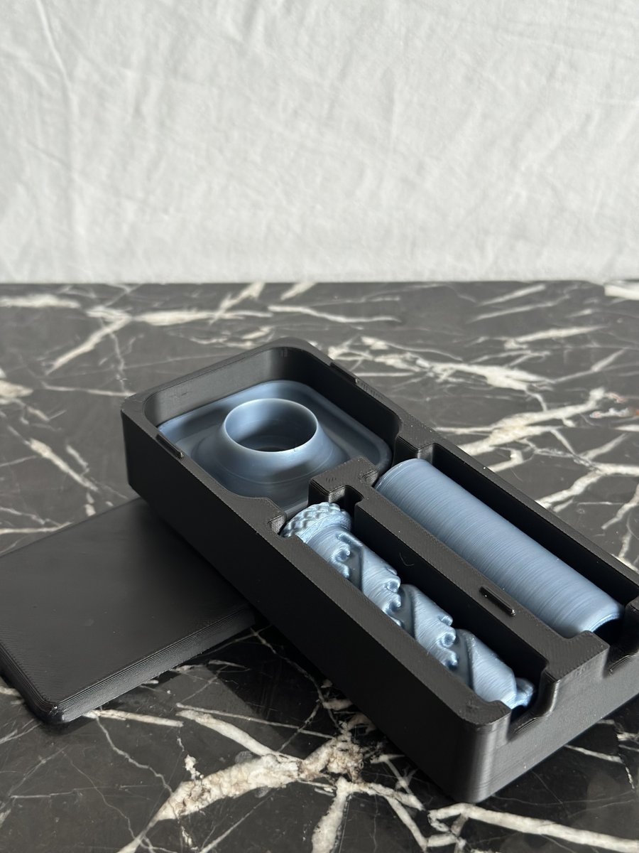 Travel case open - side view